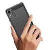 Custodia in silicone carbonio Hurtel per Nokia C12 / C12 Pro / C12 Plus - nera