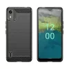 Custodia in silicone carbonio Hurtel per Nokia C12 / C12 Pro / C12 Plus - nera