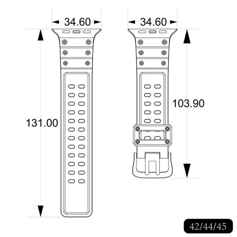 Hurtel Strap Triple Protection Cinturino per Apple Watch 42/44/45/49 mm - trasparente