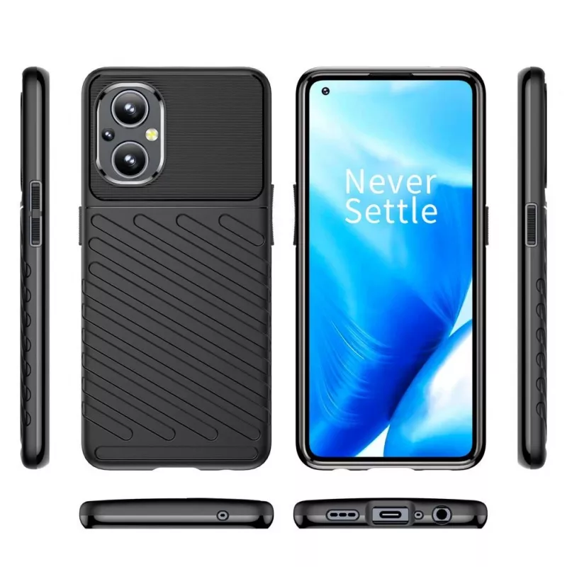 Hurtel Thunder Case Cover flessibile corazzata per OnePlus Nord N20 5G nero