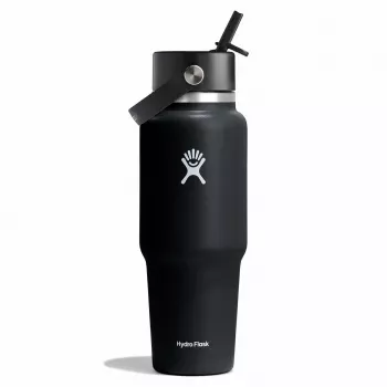 Hydro Flask Travel Bottle Wide Flex Straw Cap 32OZ 946ml nero