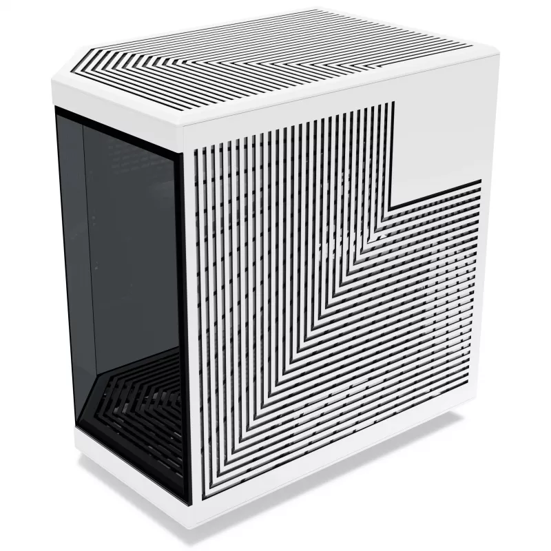 Hyte Y70 Panda case mid tower con touchscreen 14.1 pollici, vetro temperato, nero/bianco