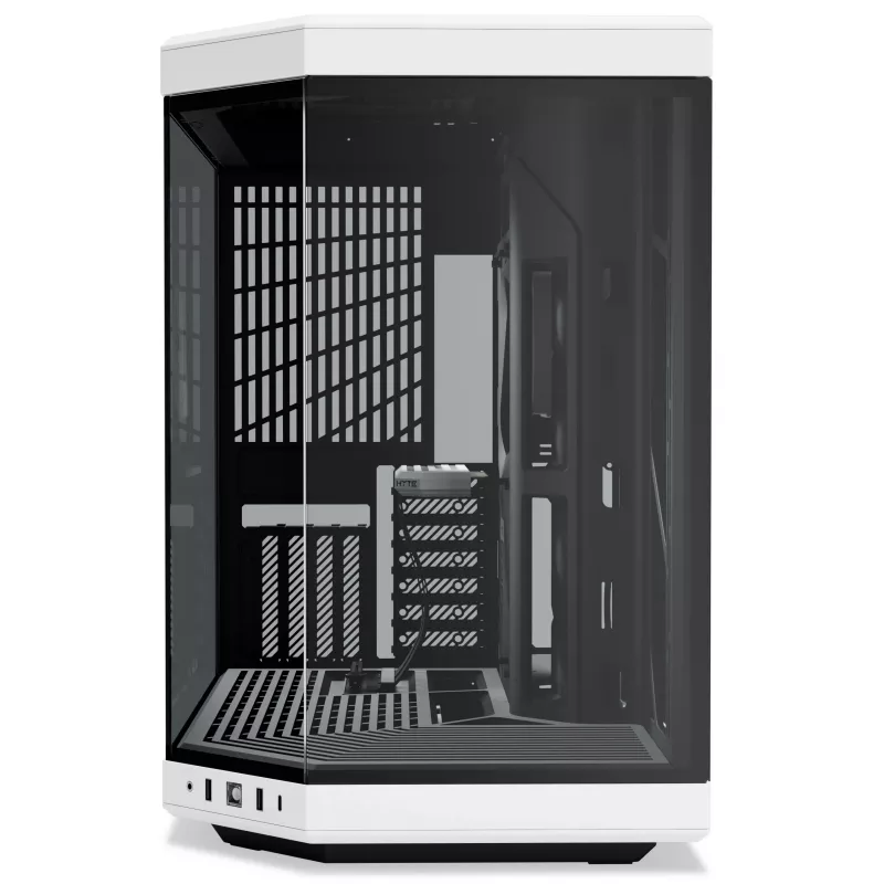 Hyte Y70 Panda case mid tower con touchscreen 14.1 pollici, vetro temperato, nero/bianco