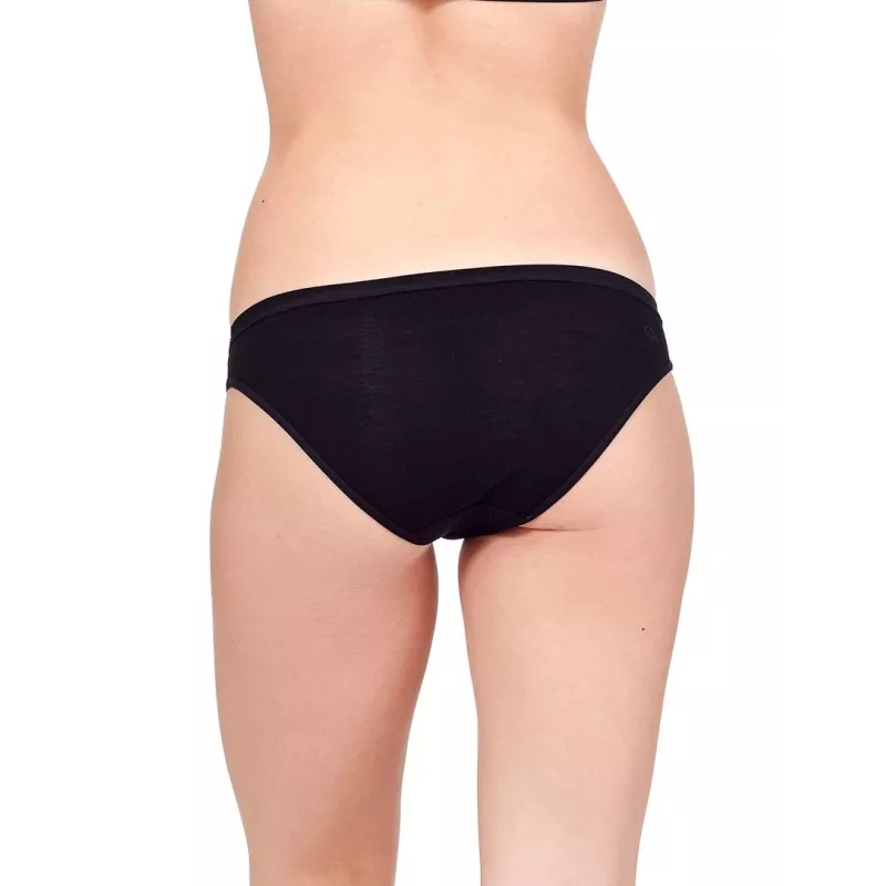 Icebreaker slip bikini da uomo 103164001 in lana merino nero