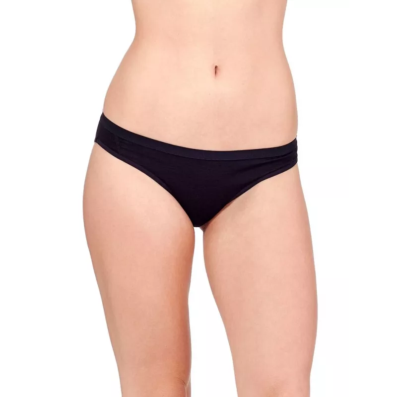 Icebreaker slip bikini da uomo 103164001 in lana merino nero