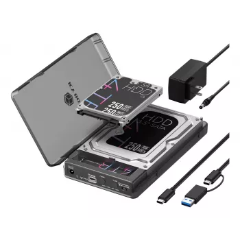ICY BOX stazione di docking e clonazione per SSD M.2 NVMe e SATA 2,5/3,5