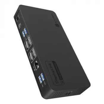 ICY BOX Heart Dock 2255 docking station 11-in-1, DisplayLink DL-6950, 2x HDMI/DP 4K@60Hz, 96W Power Delivery, LAN Gigabit, USB-C/A 10Gbps