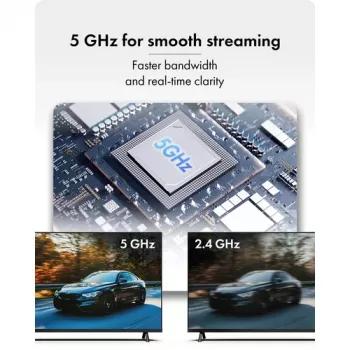 Icy Box IB-WL101 Kit extender HDMI wireless - trasmettitore e ricevitore USB-C a HDMI, Full HD 1080p, portata 30m, Nero