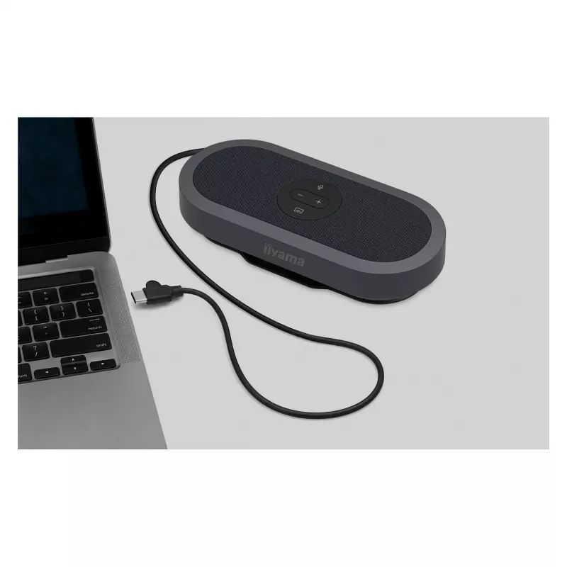 IIYAMA WP-MEET03M trasmettitore wireless per presentazioni con array di 8 microfoni, 4K UHD, USB-C, nero