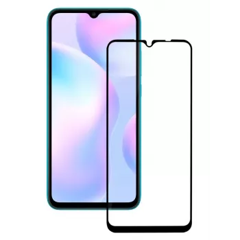 iLike pellicola protettiva in vetro temperato 2.5D Full Glue per Xiaomi Redmi 9 (Black Frame)