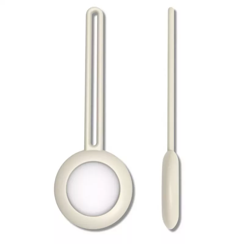 iLike AirTag portachiavi in silicone ad anello bianco