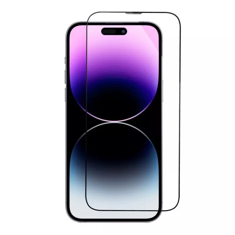 iLike Apple Vetro temperato 5D Full Glue per iPhone 13 / 13 Pro / 14 nero + applicatore