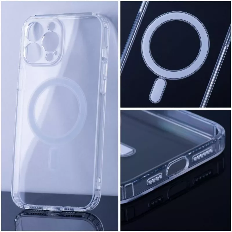 iLike Apple Case per iPhone 16 Pro Clear Mag Cover (STR) compatibile con MagSafe trasparente
