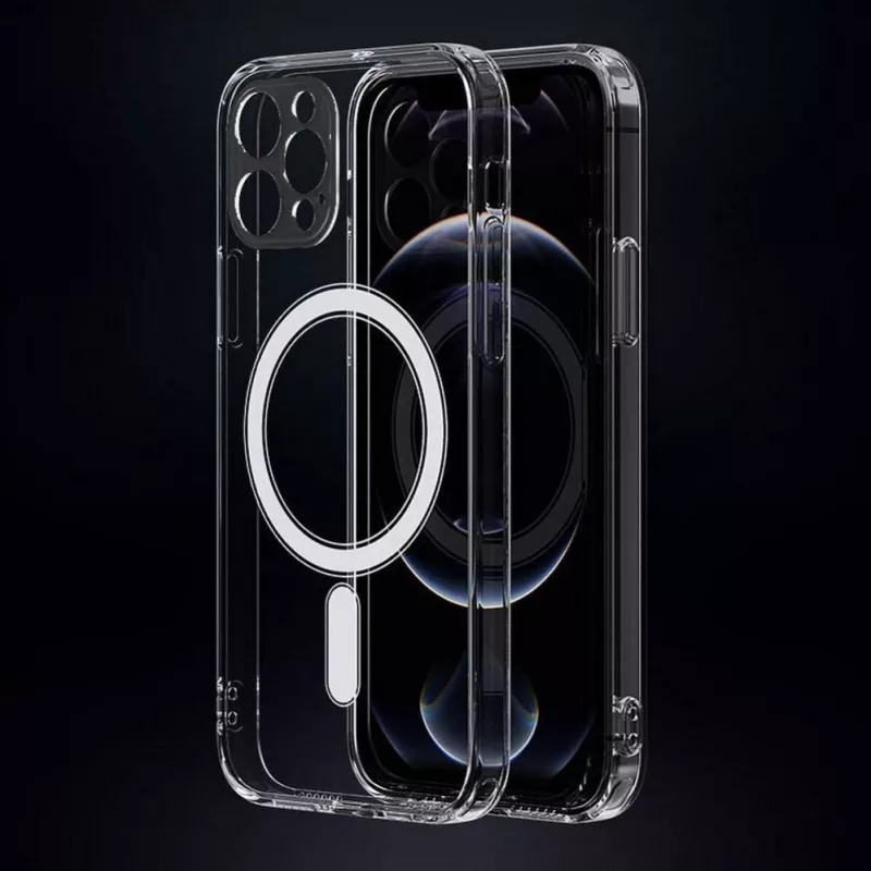 iLike Apple Case per iPhone 16 Pro Clear Mag Cover (STR) compatibile con MagSafe trasparente