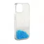 iLike Custodia in Silicone per Apple iPhone 11 Water Glitter Blu