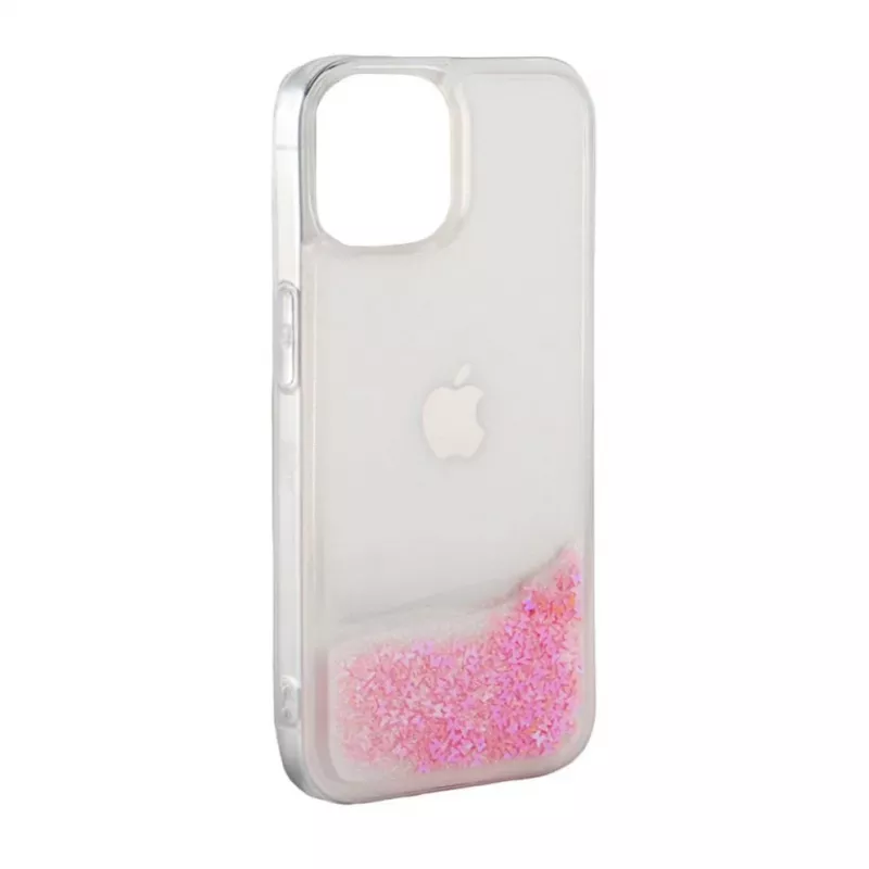 iLike custodia in silicone Water Glitter rosa per Apple iPhone 11