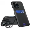 iLike Apple iPhone 14 Pro Max custodia in pelle con supporto e portafoglio nero