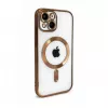 iLike custodia TPU Electroplate per Apple iPhone 15 compatibile MagSafe trasparente oro