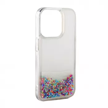 iLike custodia in silicone Water Glitter rainbow per Apple iPhone 15 Plus