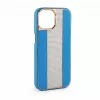 iLike Apple iPhone 15 Pro Max Custodia in Pelle con Diamanti Blu