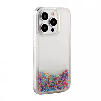 iLike Apple iPhone 15 Pro Max Custodia in silicone Water Glitter Rainbow