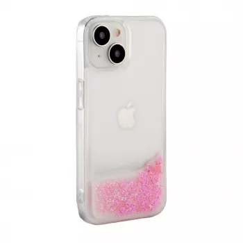 iLike Apple iPhone 15 Custodia in silicone Water Glitter rosa