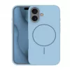 iLike custodia in silicone Soft Touch con MagSafe per Apple iPhone 16 azzurro