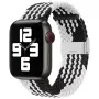 iLike Apple Watch 38/40/41mm Cinturino in tessuto intrecciato nero bianco