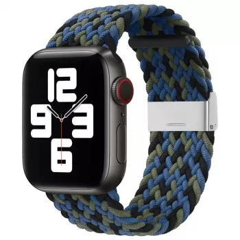 Cinturino in tessuto intrecciato iLike per Apple Watch 38/40/41mm blu