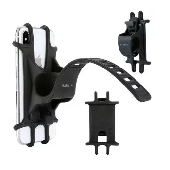 iLike Bike Holder IPH01BK nero - Supporto universale da manubrio per smartphone 4,0-6,5