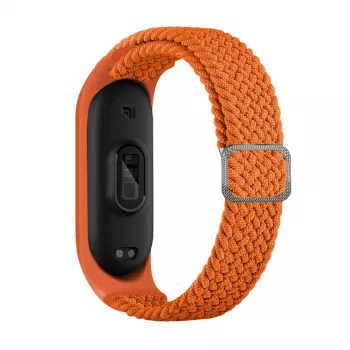 Cinturino in tessuto intrecciato iLike per Xiaomi Mi Band 3/4/5/6 - arancione