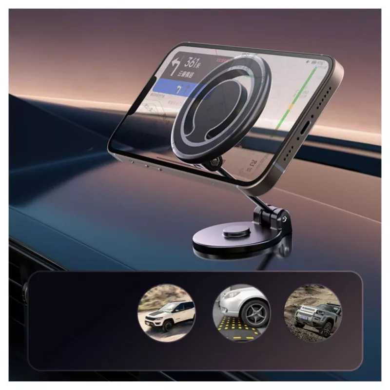 iLike C62 supporto magnetico universale con piastra in metallo anello MagSafe per smartphone regolabile nero
