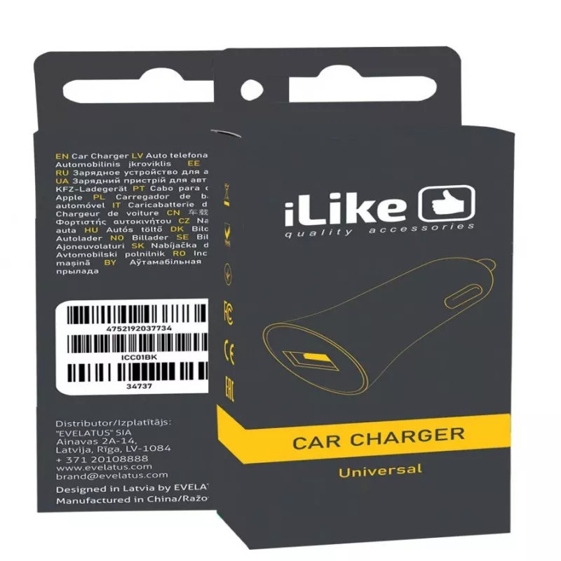 iLike Caricabatterie da auto ICC01 nero