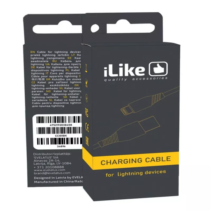 iLike Cavo di ricarica per dispositivi Lightning CCI01 Nero