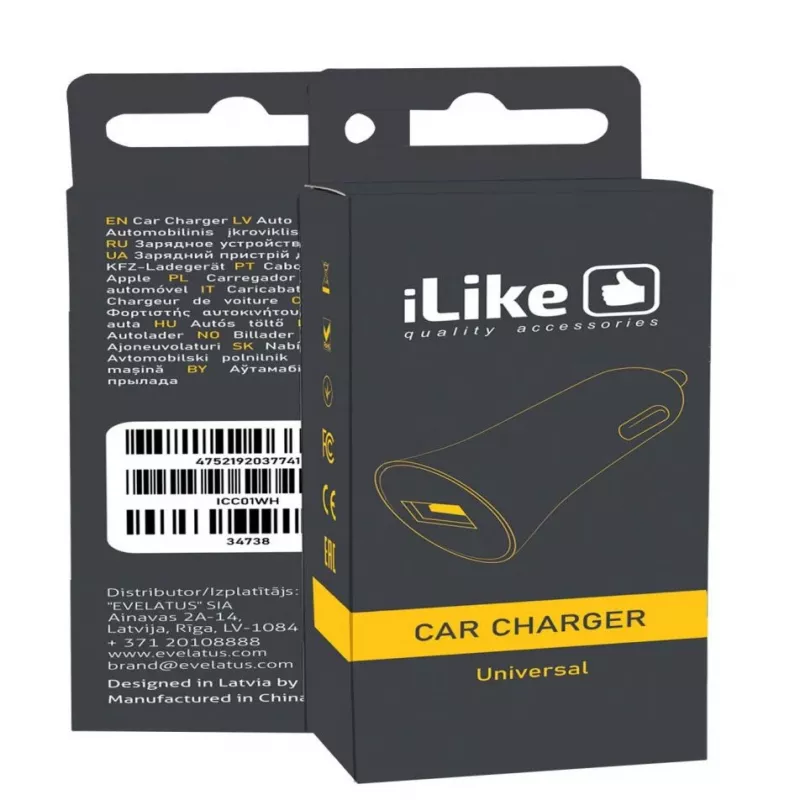 iLike Caricabatterie da auto ICC01 Bianco