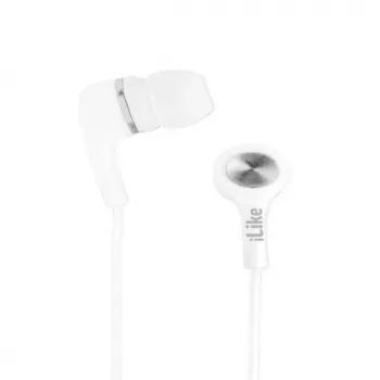 iLike IEA01WH Auricolari in-ear con filo con microfono e comandi in-line, jack 3,5 mm, bianco