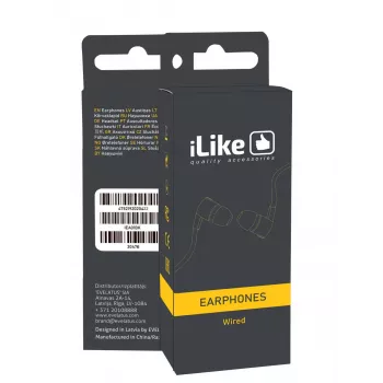 iLike IEA01WH Auricolari in-ear con filo con microfono e comandi in-line, jack 3,5 mm, bianco