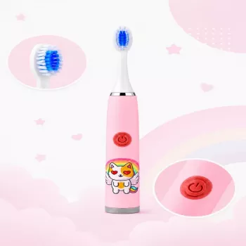 iLike Kids W3 spazzolino elettrico (a batteria) +3 testine rosa