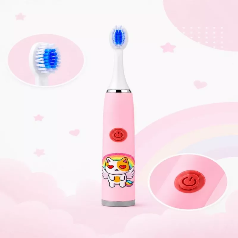 iLike Kids W3 spazzolino elettrico (a batteria) +3 testine rosa
