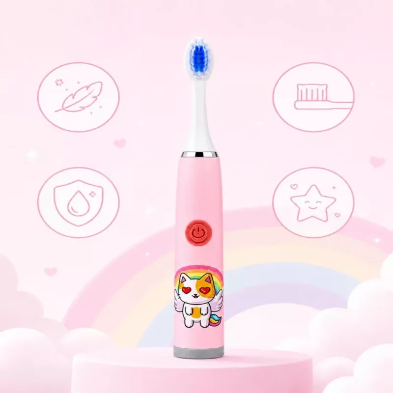 iLike Kids W3 spazzolino elettrico (a batteria) +3 testine rosa