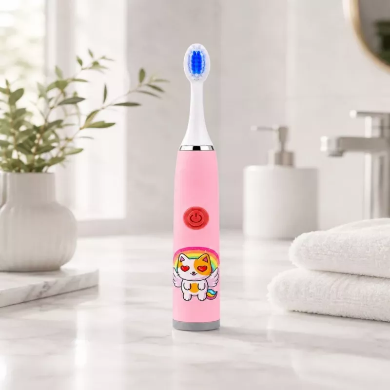 iLike Kids W3 spazzolino elettrico (a batteria) +3 testine rosa