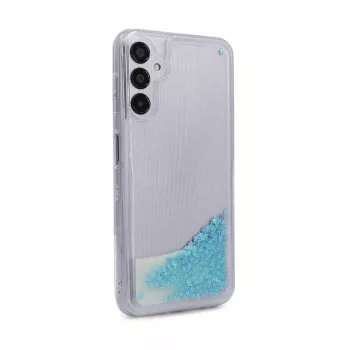 iLike custodia in silicone Water Glitter blu per Samsung Galaxy A14 5G
