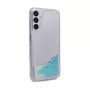 iLike custodia in silicone Water Glitter blu per Samsung Galaxy A14 5G
