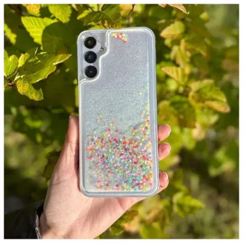 iLike Samsung Galaxy A14 5G Custodia in silicone Water Glitter Rainbow
