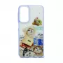 iLike Samsung Galaxy A15 Cover in resina cartoon viola bianco