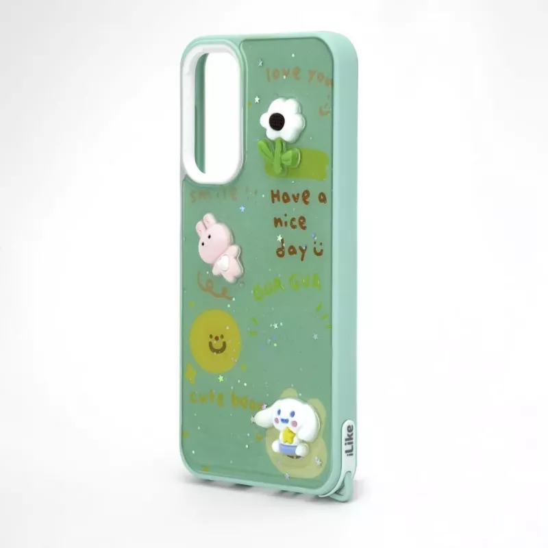 iLike Samsung Galaxy A15 Cover in resina cartoon verde chiaro