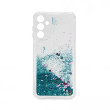 iLike Samsung Galaxy A15 Custodia in silicone Water Glitter Blu