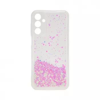 iLike Custodia in silicone per Samsung Galaxy A15 Water Glitter rosa chiaro