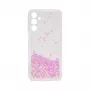 iLike Custodia in silicone per Samsung Galaxy A15 Water Glitter rosa chiaro