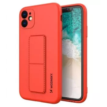 iLike Samsung Galaxy A22 5G Kickstand Case Cover in silicone con supporto rosso